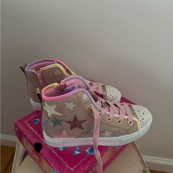 Skechers Twinkle Toes Kids Shoes - Pink - Picture 3 of 8